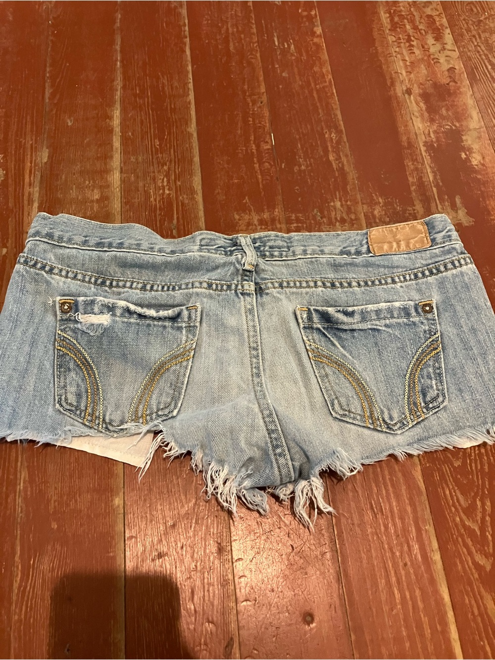 Hollister Light Blue Distressed Denim Cutoff Shorts - Picture 3 of 3